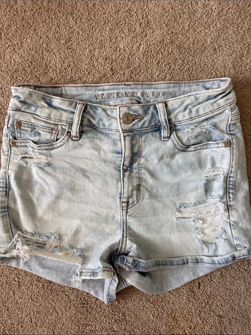 American Eagle Outfitters Next Level Stretch Light Wash Jean Shorts- size 4